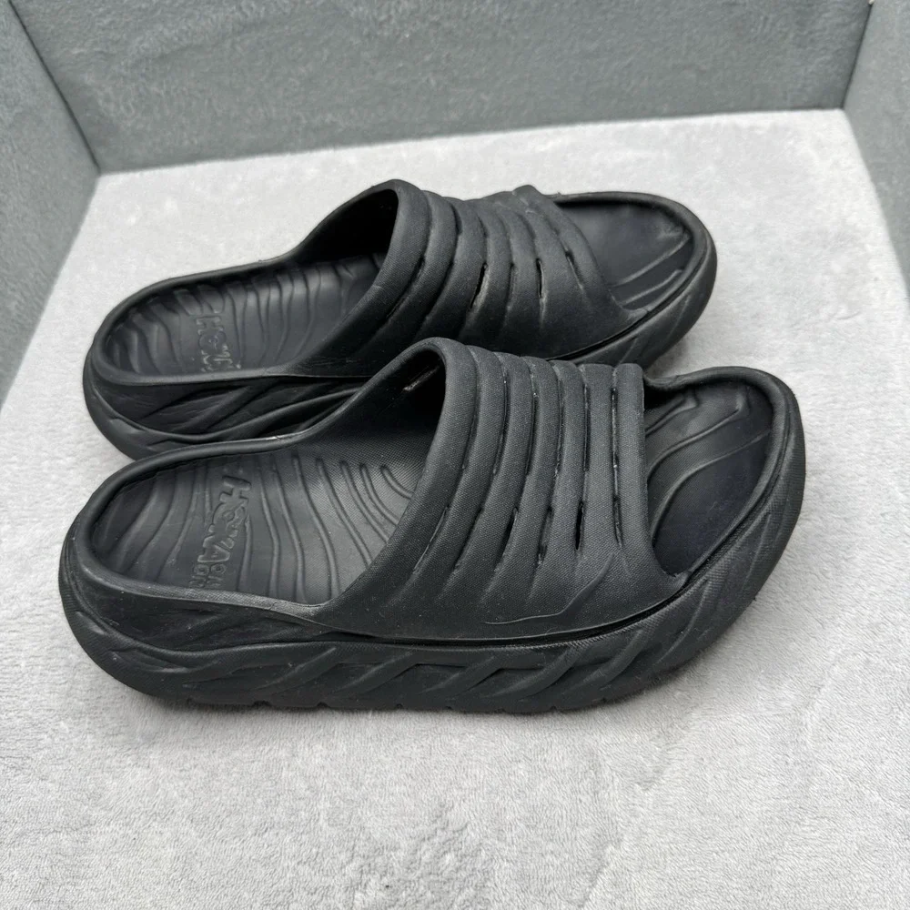 HOKA Ora Recovery Slide 3 Black Black Unisex Comfort Sandals Slides Size 8